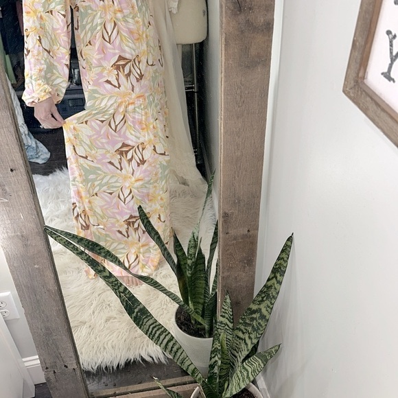 Roxy floral maxi dress boho size medium with waist cutout - Picture 5 of 7